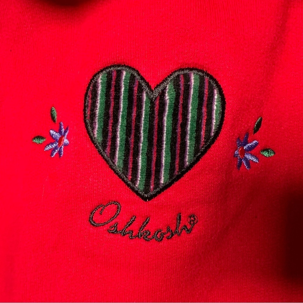 SOLD // Vintage Oshkosh B'Gosh Sweater Red Embroidered Size 2 - Picture 5 of 7